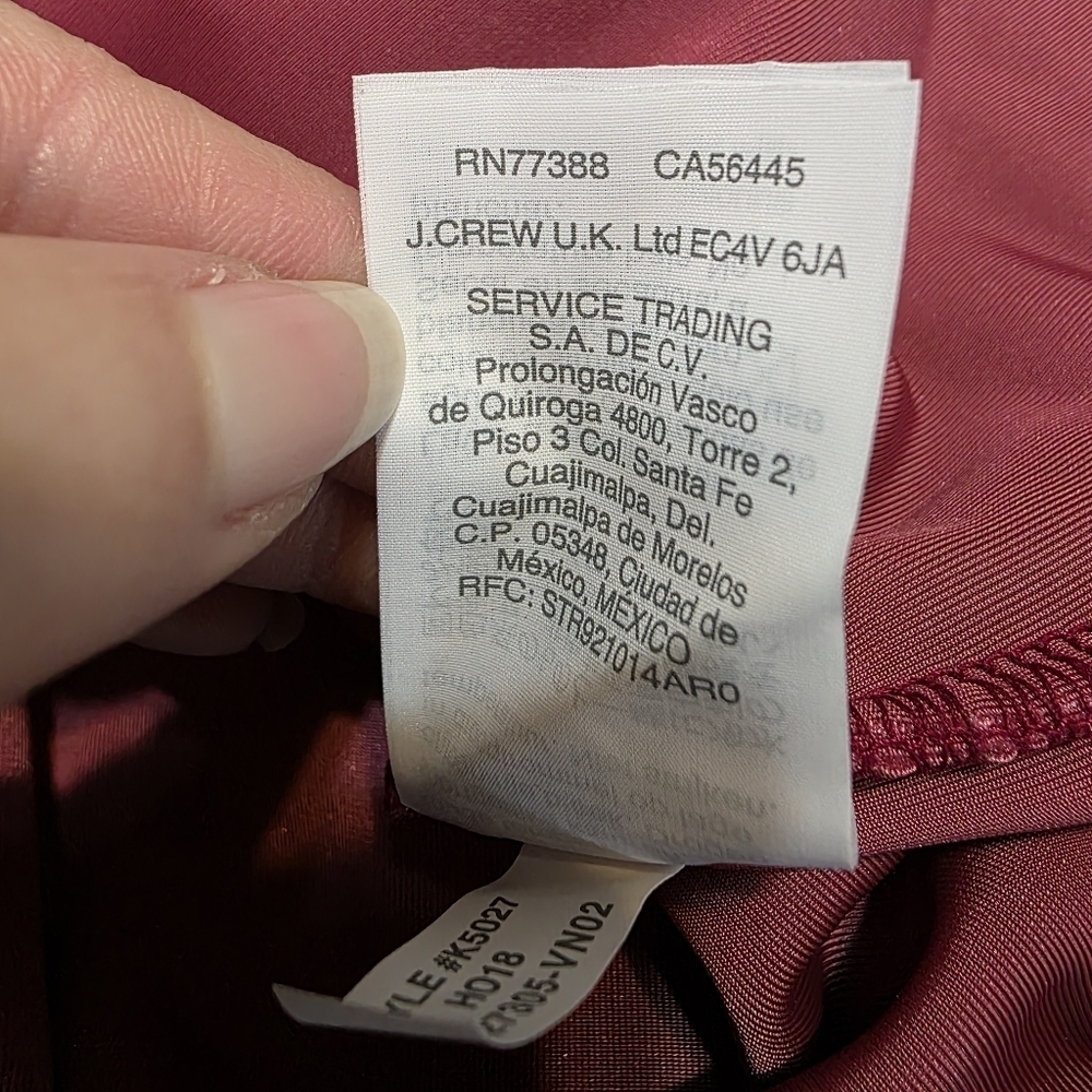 J. Crew Velvet Wrap Top - Cranberry - Picture 8 of 8
